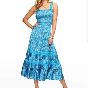 Ramy Brook Sia Smocked Ruffle-Tiered Midi Dress